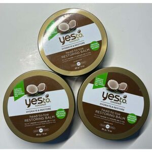 3 Yes To Coconut Hydrate and Restore Head to Toe Restoring Balm 3 oz Ea